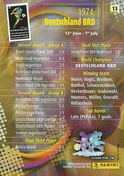 2002 Panini World Cup #13 Official Poster 1974 Deutschland BRD Back