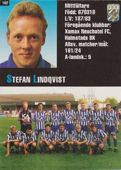 1995 Arena Allsvenskan #102 Stefan Lindqvist Back