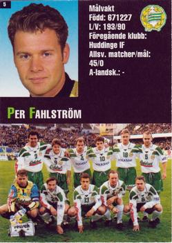 1995 Arena Allsvenskan #5 Per Fahlstrom Back