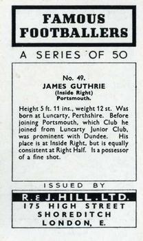 1939 R & J Hill Famous Footballers Series 1 #49 Jimmy Guthrie Back