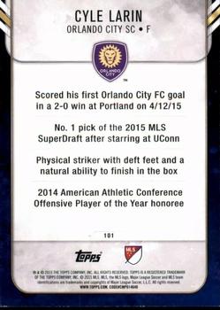 2015 Topps Apex MLS #101 Cyle Larin Back