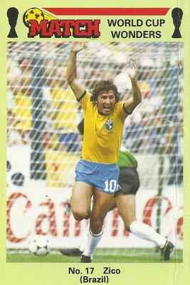 1986 Match World Cup Wonders #17 Zico Front