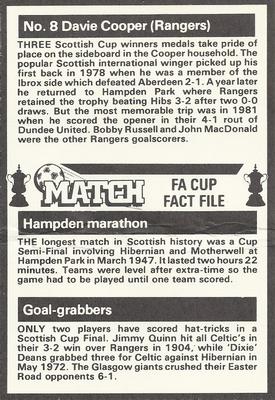 1986-87 Match FA Cup Fact File #8 Davie Cooper Back