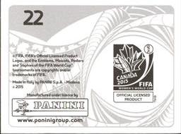 2015 Panini Women's World Cup Stickers #22 French Official Slogan Back