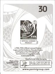 2015 Panini Women's World Cup Stickers #30 Lauren Sesselmann Back