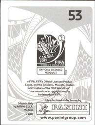 2015 Panini Women's World Cup Stickers #53 Zhang Rui Back