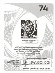 2015 Panini Women's World Cup Stickers #74 Annalie Longo Back