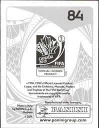 2015 Panini Women's World Cup Stickers #84 Dyanne Bito Back