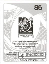 2015 Panini Women's World Cup Stickers #86 Mandy van den Berg Back