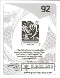 2015 Panini Women's World Cup Stickers #92 Sherida Spitse Back