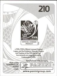 2015 Panini Women's World Cup Stickers #210 Vanessa Bürki Back