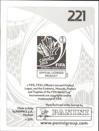2015 Panini Women's World Cup Stickers #221 Francine Zouga Back