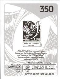 2015 Panini Women's World Cup Stickers #350 Shin Damyeong Back
