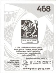 2015 Panini Women's World Cup Stickers #468 Jennifer Ruiz Back