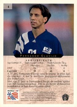 1994 Upper Deck World Cup Contenders French/Dutch #4 Fernando Clavijo Back