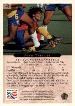 1994 Upper Deck World Cup Contenders French/Dutch #44 John Trellez Back
