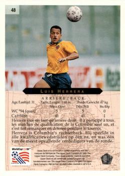 1994 Upper Deck World Cup Contenders French/Dutch #48 Luis Herrera Back