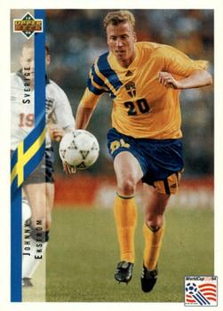 1994 Upper Deck World Cup Contenders French/Dutch #77 Johnny Ekström Front