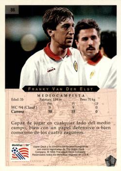 1994 Upper Deck World Cup Contenders French/Dutch #86 Franky Van Der Elst Back