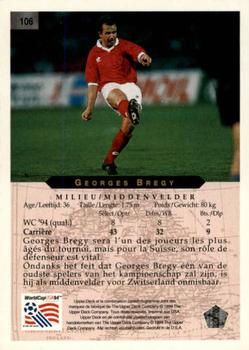 1994 Upper Deck World Cup Contenders French/Dutch #106 Georges Bregy Back