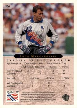 1994 Upper Deck World Cup Contenders French/Dutch #134 Luca Marchegiani Back