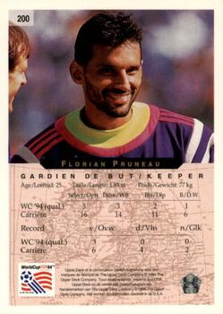 1994 Upper Deck World Cup Contenders French/Dutch #200 Florian Prunea Back