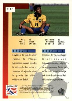 1994 Upper Deck World Cup Contenders French/Dutch #231 Elivelton Back