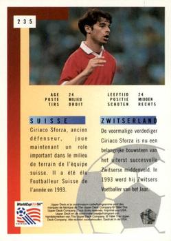 1994 Upper Deck World Cup Contenders French/Dutch #235 Ciriaco Sforza Back