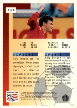 1994 Upper Deck World Cup Contenders French/Dutch #236 Luis Enrique Back