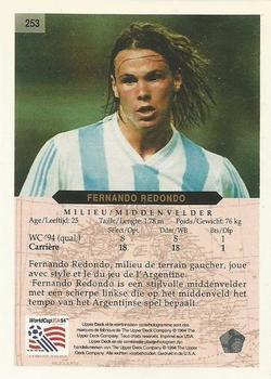 1994 Upper Deck World Cup Contenders French/Dutch #253 Fernando Redondo Back
