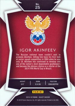 2015-16 Panini Select #25 Igor Akinfeev Back