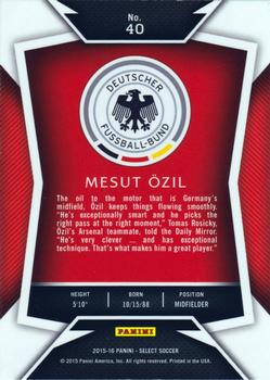 2015-16 Panini Select #40 Mesut Ozil Back