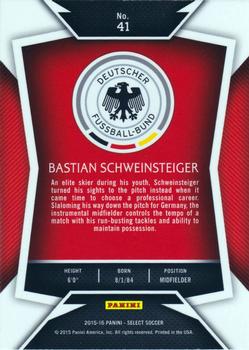 2015-16 Panini Select #41 Bastian Schweinsteiger Back