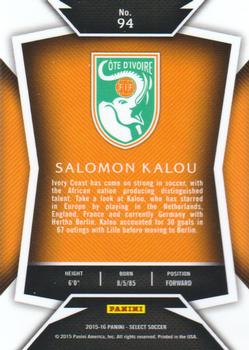 2015-16 Panini Select #94 Salomon Kalou Back