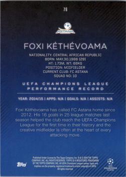 2015-16 Topps UEFA Champions League Showcase #76 Foxi Kethevoama Back
