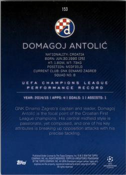 2015-16 Topps UEFA Champions League Showcase #153 Domagoj Antolic Back