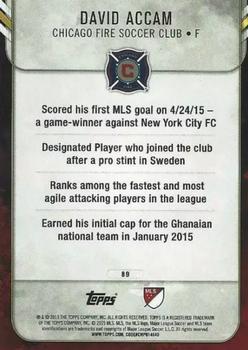 2015 Topps Apex MLS - Red #89 David Accam Back
