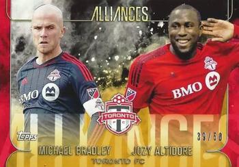 2015 Topps Apex MLS - Alliances Gold #A-2 Michael Bradley / Jozy Altidore Front