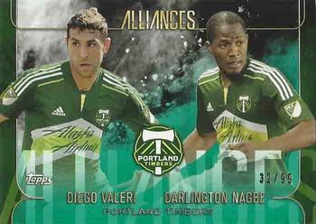 2015 Topps Apex MLS - Alliances Green #A-11 Darlington Nagbe / Diego Valeri Front