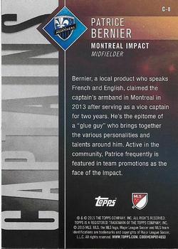 2015 Topps Apex MLS - Captains #C-8 Patrice Bernier Back