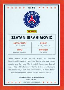 2015 Donruss - Bronze Press Proof #52 Zlatan Ibrahimovic Back