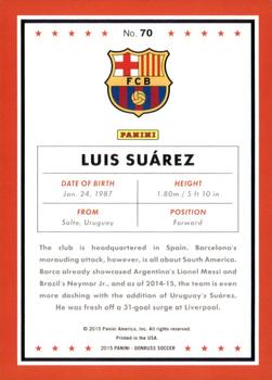 2015 Donruss - Bronze Press Proof #70 Luis Suarez Back