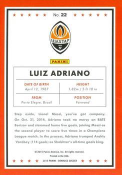 2015 Donruss - Gold Panini Logo #22 Luiz Adriano Back