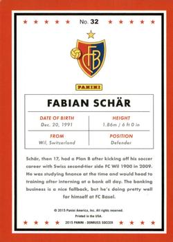 2015 Donruss - Gold Press Proof #32 Fabian Schar Back