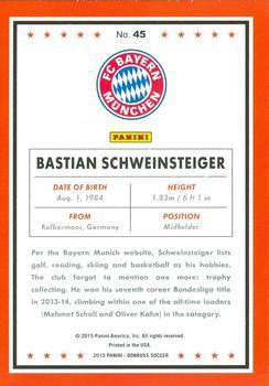 2015 Donruss - Gold Press Proof #45 Bastian Schweinsteiger Back