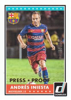 2015 Donruss - Gold Press Proof #72 Andres Iniesta Front