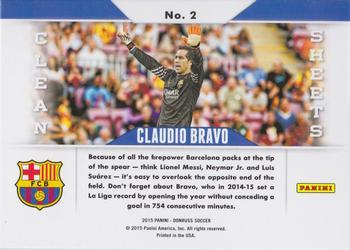 2015 Donruss - Clean Sheets Bronze Press Proof #2 Claudio Bravo Back