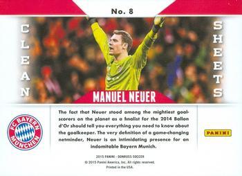 2015 Donruss - Clean Sheets Red Soccer Ball #8 Manuel Neuer Back