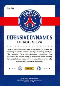 2015 Donruss - Defensive Dynamos Silver Press Proof #10 Thiago Silva Back