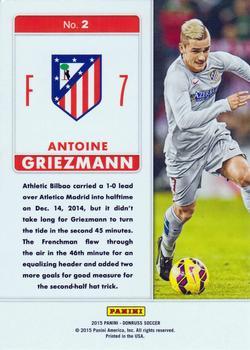 2015 Donruss - Fantastic Finishers Green Soccer Ball #2 Antoine Griezmann Back